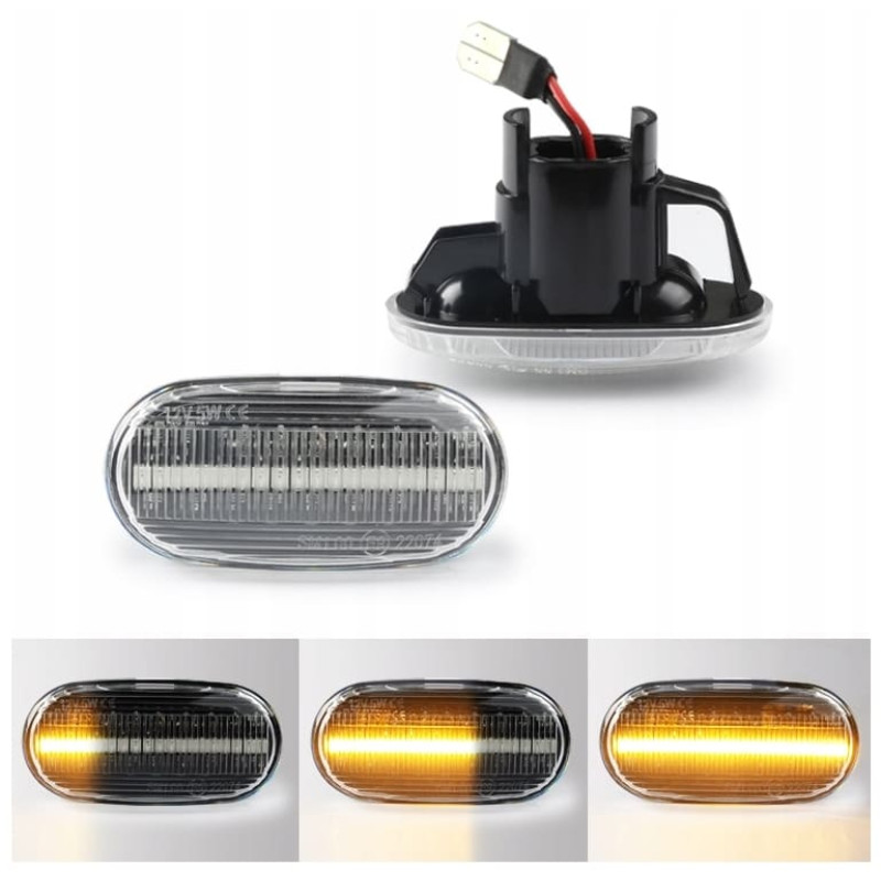 Vita LED blinkers för Honda, orange vandrande ljus, 2 st Vita LED blinkers för Honda, orange vandrande ljus, 2 st