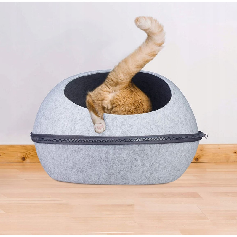 Igloo kattbädd eller hundbädd, filt 25x38x47 cm, MatMay